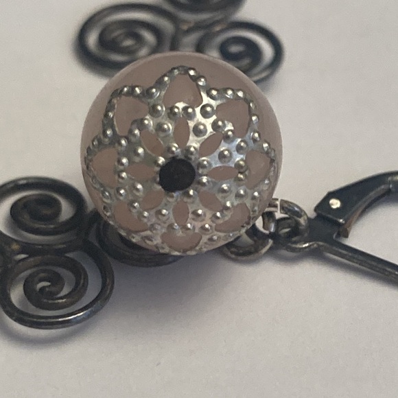 Light Pale Pink Scroll Earrings - Picture 14 of 14